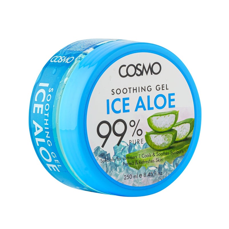 COSMO Moisturizing Ice Aloe 99% Pure Soothing Gel 250ml, Cools and Soothes Sunburn, Specially for Summers, Protects & Refresh Skin - Image 1
