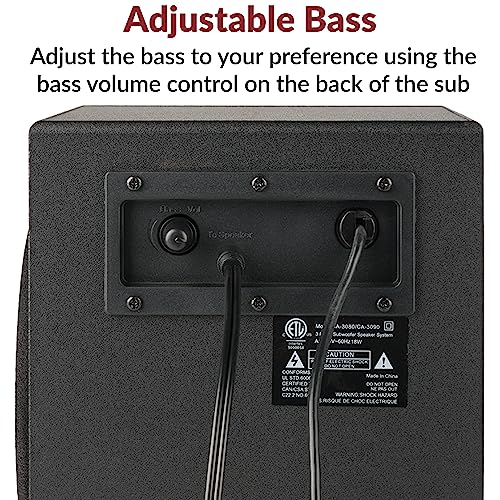 Cyber Acoustics CA-3090 2.1 Speaker System with Subwoofer with 18W of Power – Easy Setup and Convenient Controls, Great for Music, Movies, and Gaming - Image 5
