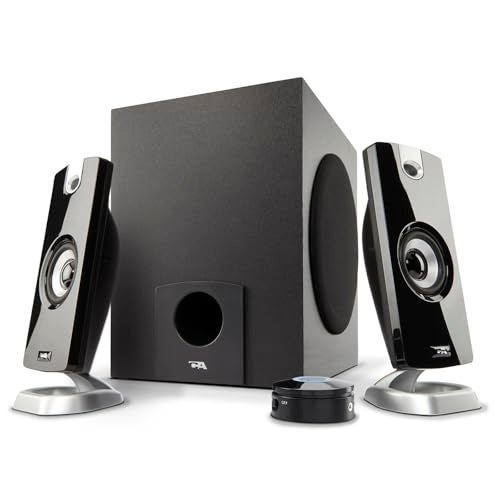 Cyber Acoustics CA-3090 2.1 Speaker System with Subwoofer with 18W of Power – Easy Setup and Convenient Controls, Great for Music, Movies, and Gaming - Image 1