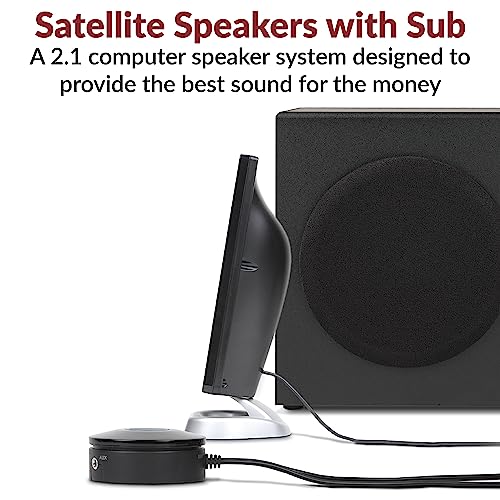 Cyber Acoustics CA-3090 2.1 Speaker System with Subwoofer with 18W of Power – Easy Setup and Convenient Controls, Great for Music, Movies, and Gaming - Image 2