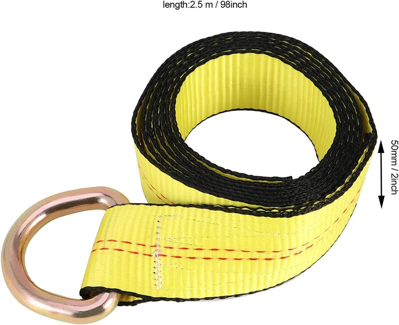 JOIKIT 6 Pack 2 Inch x 8.2 Ft Lasso Tow Strap with D Ring for Auto Tie Down - Image 2