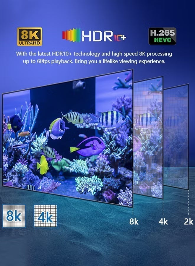تلفزيون جهاز TV98 ATV سمارت تي في بوكس بنظام أندرويد 13.0 بمعالج Allwinner H313 رباعي النواة، يدعم واي فاي مزدوج 2.4G/5G وتقنية بلوتوث، مشغل وسائط 8K HD، ذاكرة 2GB رام و16GB تخزين - Image 1