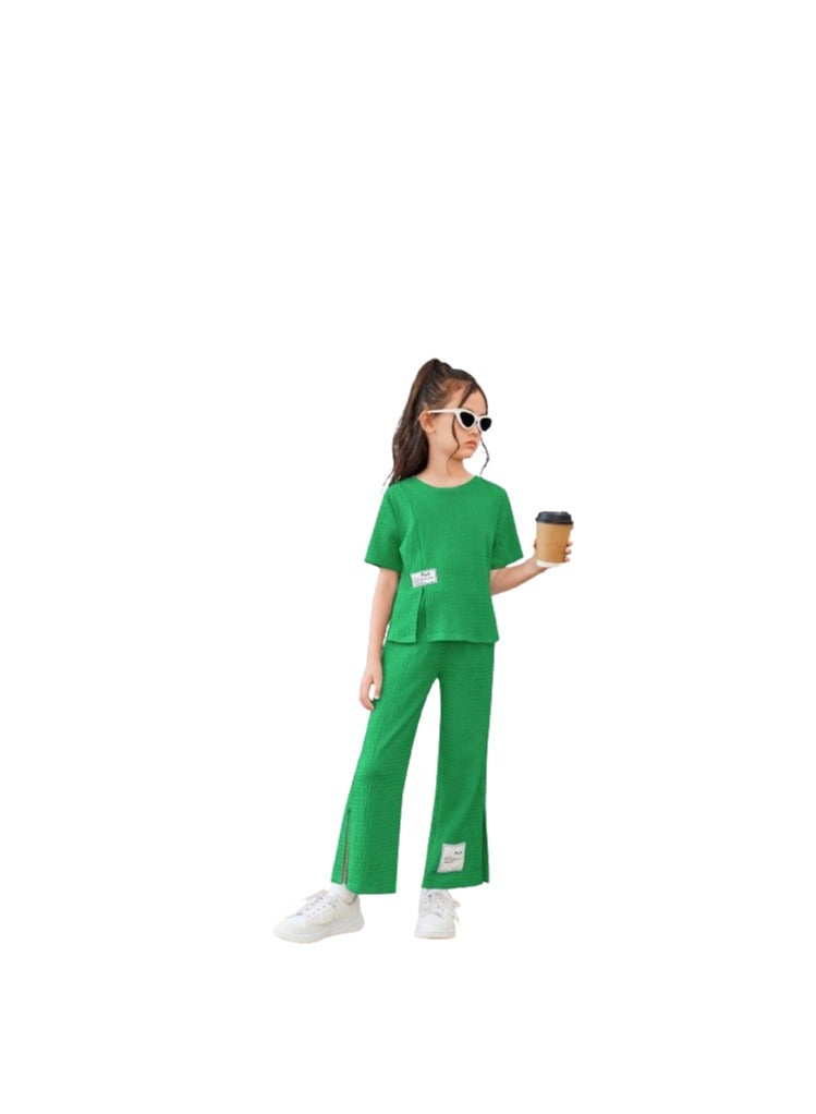 سوت بناتي اخضر من قطعتين - Image 1