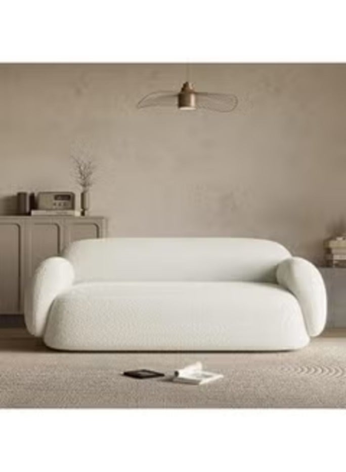 هاوس ون 3مقاعد|كنبة من البوكليه والخشب السويدي 80 x 220  سم - أبيض - Image 1