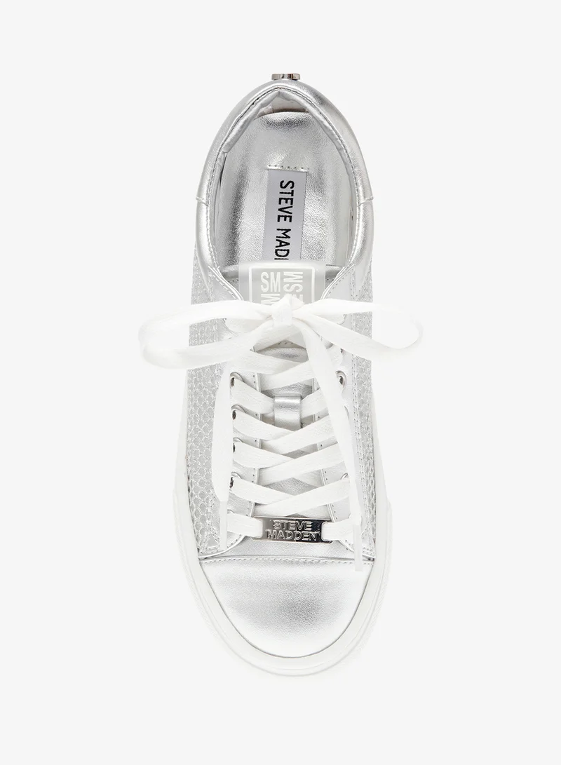 Steve Madden SILVER CAPTIVE Lace Up Sneakers for Women | Best Price UAE