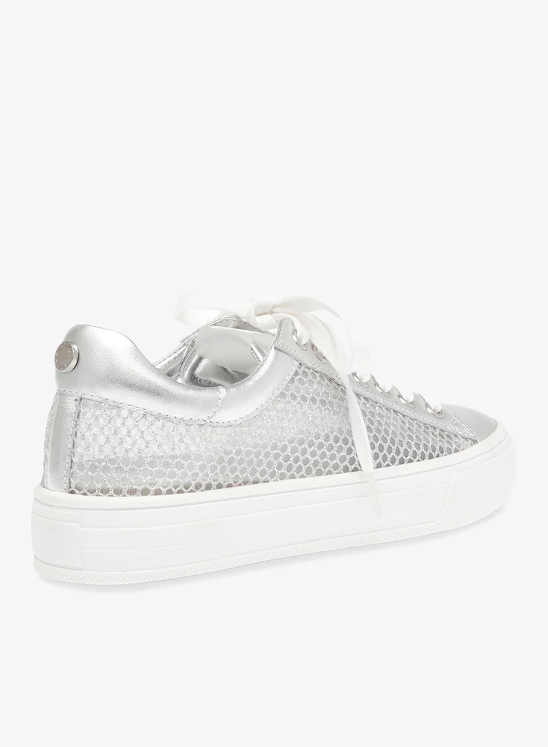 Steve Madden SILVER CAPTIVE Lace Up Sneakers for Women | Best Price UAE