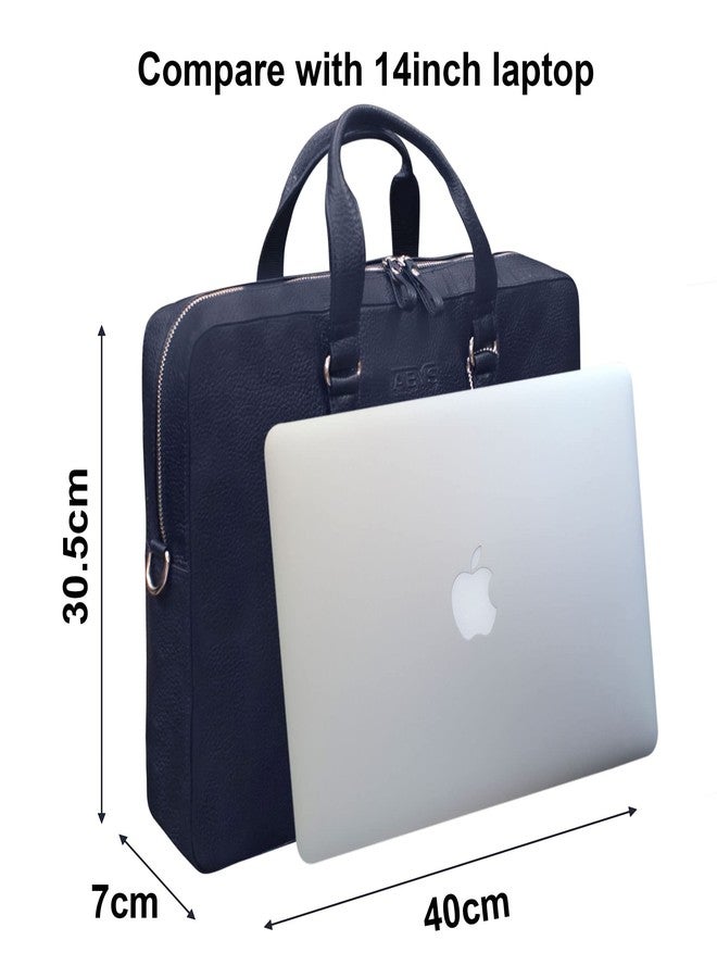ABYS Genuine Leather Tan -Blue Laptop Briefcases||Laptop Messenger & Shoulder Bags For Men And Women (15.6 Inch Laptop) - Image 2