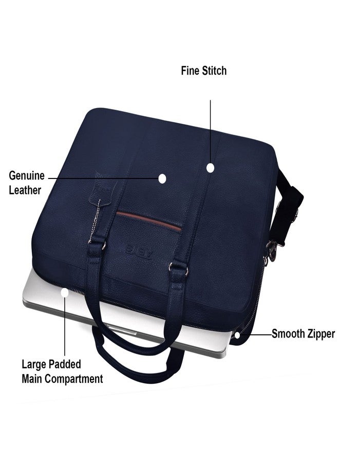 ABYS Genuine Leather Tan -Blue Laptop Briefcases||Laptop Messenger & Shoulder Bags For Men And Women (15.6 Inch Laptop) - Image 4