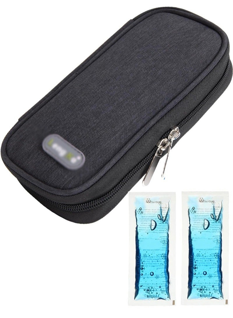 HaLunhi Insulin Cooler Travel Case with 2 Ice Packs - Diabetes Bags Cooler Travel Case for Diabetic Organize Supplies Insulated Cooling Bag - Image 1
