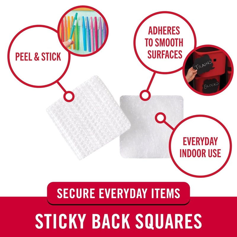 Velcro Brand Sticky-Back Fasteners, Removable Adhesive, 0.88" X 0.88", White, 12 count (Pack of 1) - Image 2