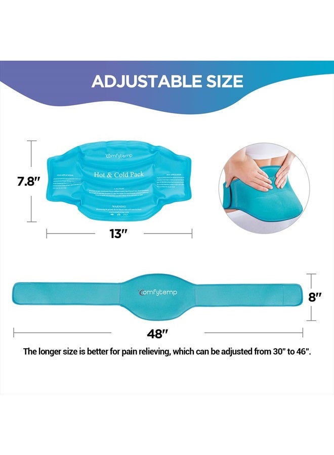 Comfytemp Ice Pack for Lower Back Pain Relief, FSA HSA Eligible, Reusable Gel Back Ice Pack Wrap for Sciatica Injuries with Hot Cold Compression, Back Brace for Lumbar, Waist, Sciatic Nerve, Coccyx - Image 3