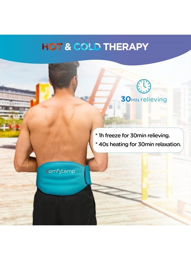 Comfytemp Ice Pack for Lower Back Pain Relief, FSA HSA Eligible, Reusable Gel Back Ice Pack Wrap for Sciatica Injuries with Hot Cold Compression, Back Brace for Lumbar, Waist, Sciatic Nerve, Coccyx - Image 5