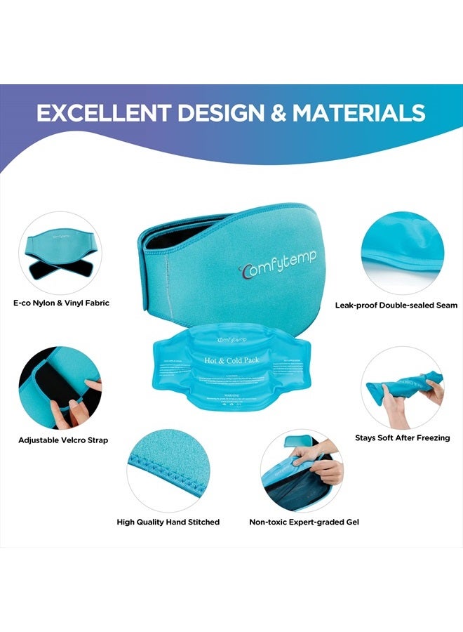 Comfytemp Ice Pack for Lower Back Pain Relief, FSA HSA Eligible, Reusable Gel Back Ice Pack Wrap for Sciatica Injuries with Hot Cold Compression, Back Brace for Lumbar, Waist, Sciatic Nerve, Coccyx - Image 4