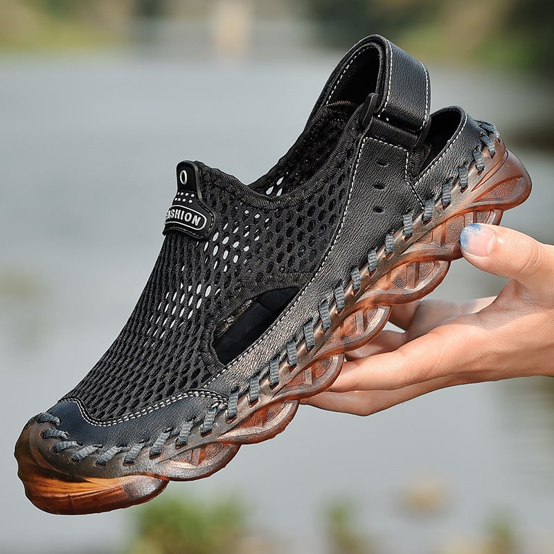 Summer new mesh breathable beach wading Creek Outdoor Leisure sandals sewing large size 46 men's shoes 2063 - Image 2