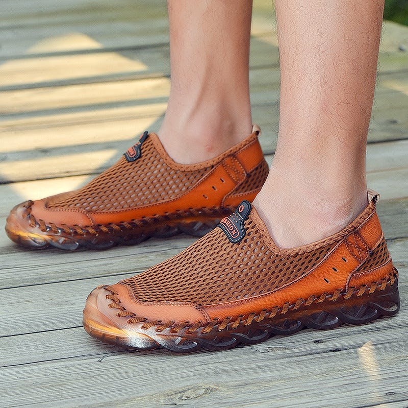 Summer new mesh breathable beach wading Creek Outdoor Leisure sandals sewing large size 46 men's shoes 2063 - Image 1