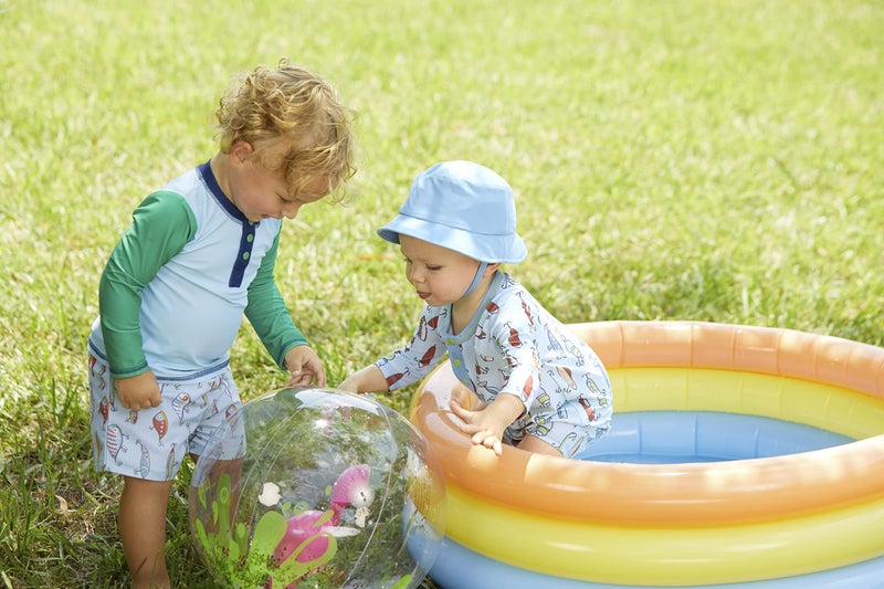 Mud Pie baby boys Mud Pie Rashguard Swimsuit and Hat Set, Fishing Lure, 3-6 Months US - Image 5