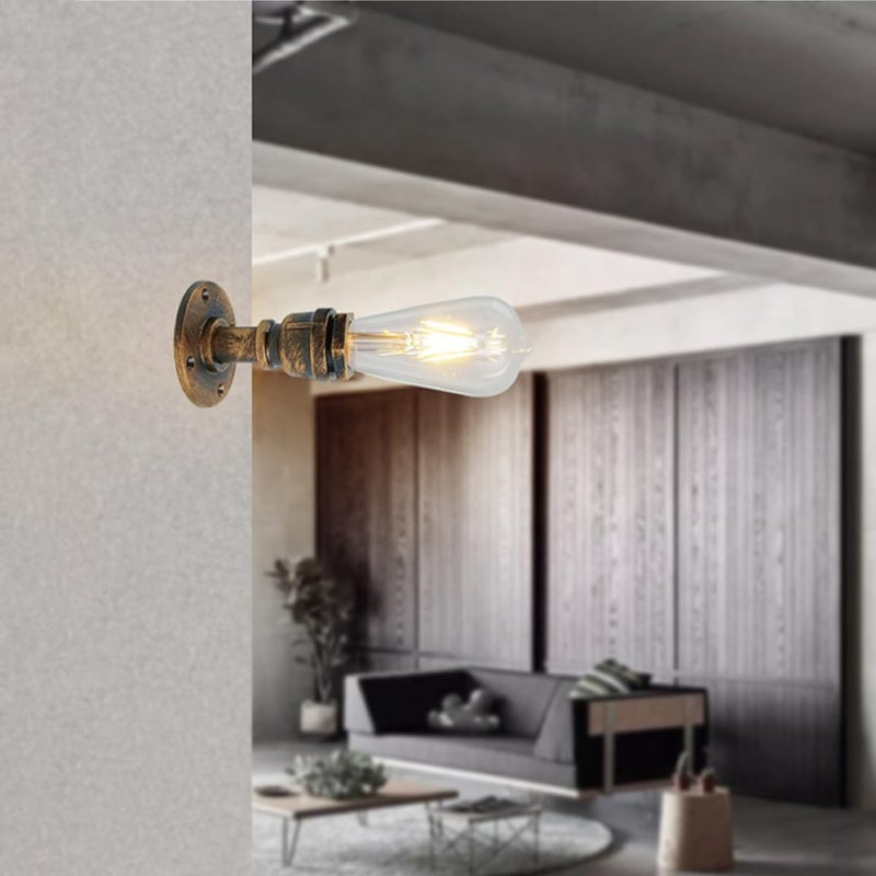 Rustic Wall Light Fixture Retro Industrial Iron Pipe Wall Lamp for Bathroom Mirror Bedroom Bedside Living Room Sconce Home Decoration - Image 5