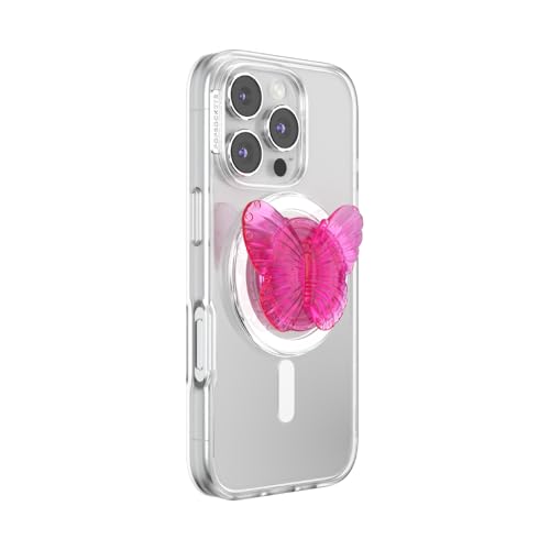 PopSockets Phone Grip for MagSafe Magnetic Holder Phone Stand Butterfly Molded Butterfly Magenta - Image 3