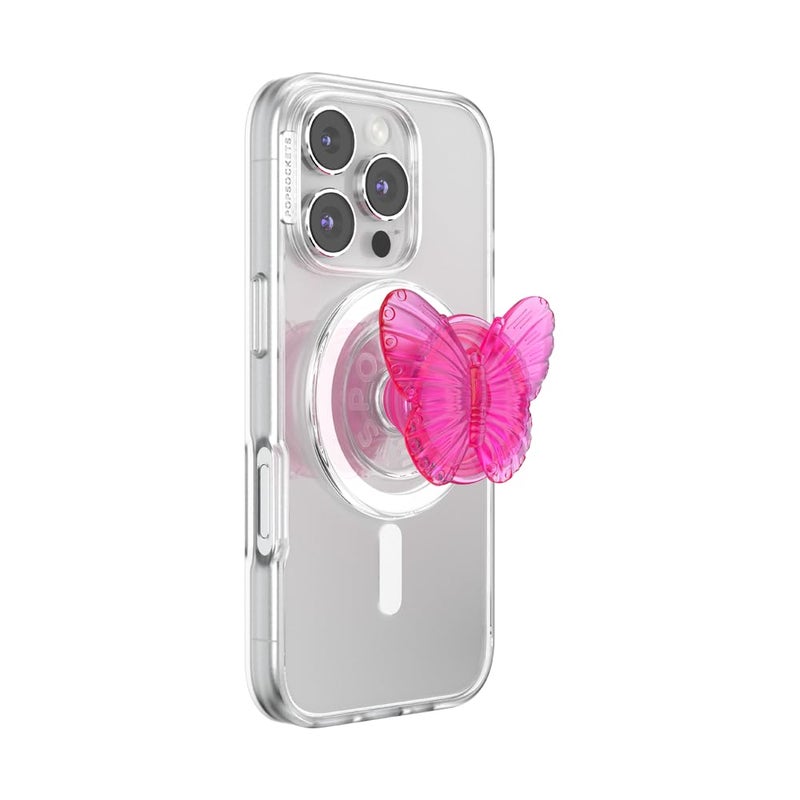 PopSockets Phone Grip for MagSafe Magnetic Holder Phone Stand Butterfly Molded Butterfly Magenta - Image 2