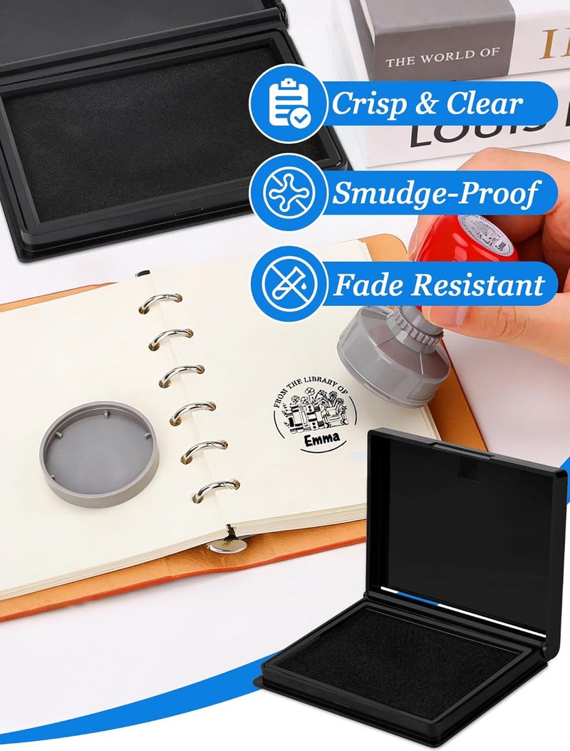 MERDTTES Black Ink Pad, 4 x 2.5 Inch Felt Stamp Pad, Versatile Use for Office, Crafting, Rubber & Clear Stamps - Image 3
