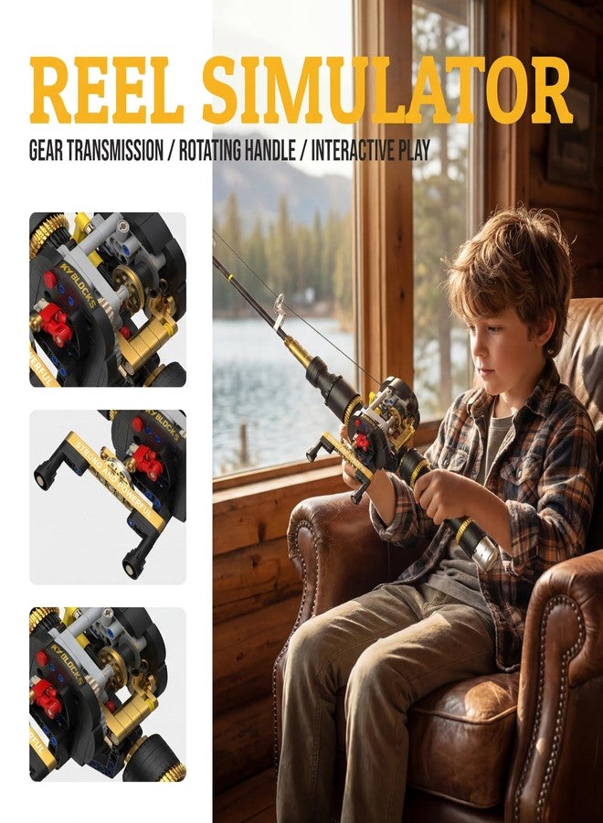 BYTLK Fishing Rod Building Block Set [589+] Pieces - Compatible with LEGO STEM Building Toys; Gift for Children, Adults, and Home Decor - Image 4
