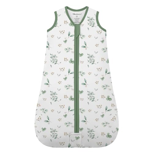 Mosebears Sleep Sack Baby Winter Wearable Blanket with 2Way Zipper25 TOG Cotton Sleep Sack UnisexPlant612 Months - Image 1