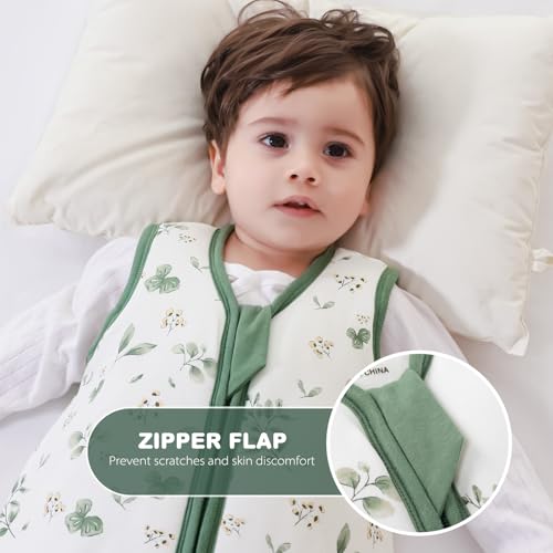 Mosebears Sleep Sack Baby Winter Wearable Blanket with 2Way Zipper25 TOG Cotton Sleep Sack UnisexPlant612 Months - Image 3