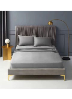 100% Tencel Lyocell Bed Sheets Set 4PC,Softest Coolest Eucalyptus Bedding Perfect for Skincare,1 Flat Sheet(180cm x 200+25cm), 1 Fitted Sheet(220cm x 240cm), 2 Pillowcases(50cm x 70cm)(silver) - pzsku/ZDF5706E4D10A5534A994Z/45/_/1658301456/019acb6f-c78b-413a-a1e2-6aebedd1572e