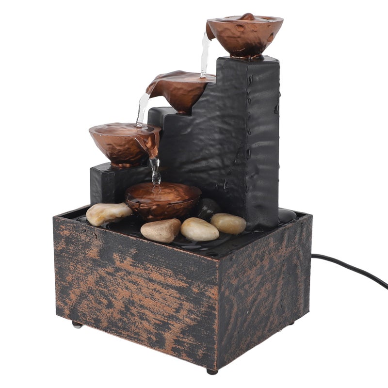 USB Tabletop Water Fountain Wealth Attracting Feng Shui Running Water Ornaments Crafts With LED Lights for Home Living Room - Image 3