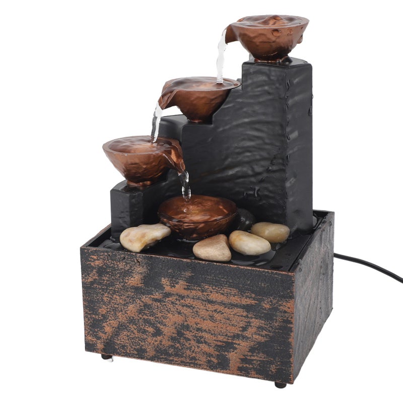 USB Tabletop Water Fountain Wealth Attracting Feng Shui Running Water Ornaments Crafts With LED Lights for Home Living Room - Image 4