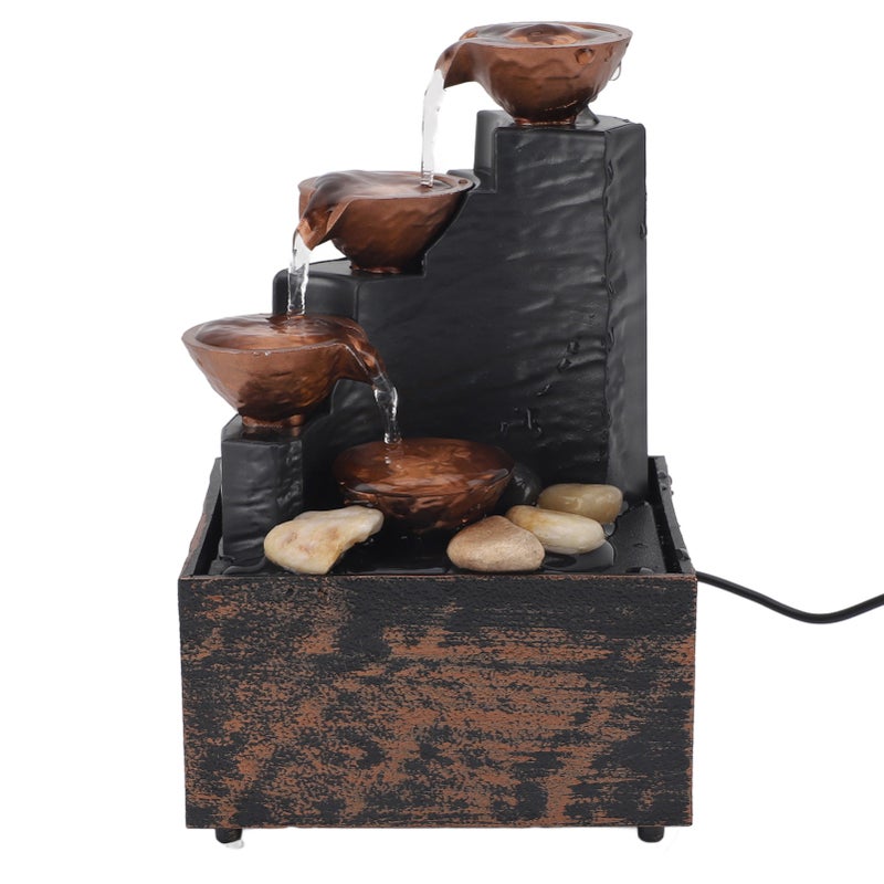 USB Tabletop Water Fountain Wealth Attracting Feng Shui Running Water Ornaments Crafts With LED Lights for Home Living Room - Image 2