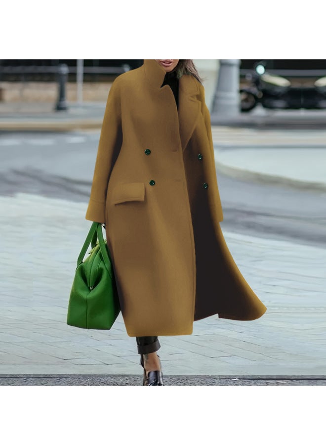 Popular Women's Clothing Fashion Loose Casual Mid-length Women's Woolen Coat Warm Coat Women's
