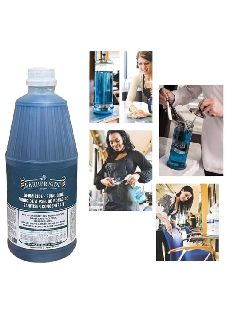 iCan London Barber Side London Disinfectant Solution for Salon Barbicide Jars, Medical, Athletics-Girmicide Solution 2000ml (Turquoise)  - Image 5