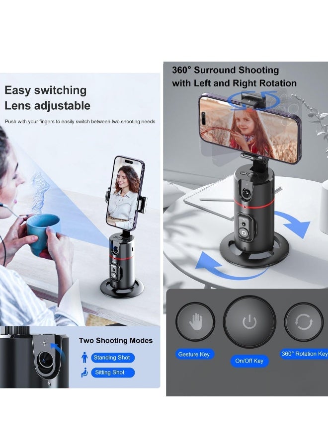 Auto Face Tracking Tripod with Remote, 360° Rotation Smart Tracking Phone Holder, Moving Tripod for iPhone. Essential for Video, Vlog, Live Stream Content Creator's Tool, No App Required - Image 2