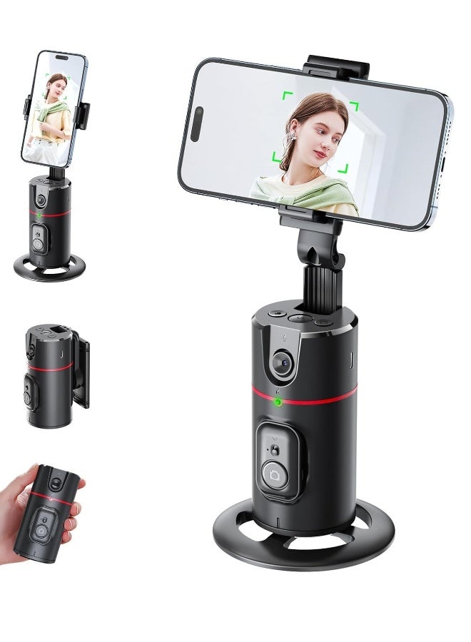 Auto Face Tracking Tripod with Remote, 360° Rotation Smart Tracking Phone Holder, Moving Tripod for iPhone. Essential for Video, Vlog, Live Stream Content Creator's Tool, No App Required - Image 1