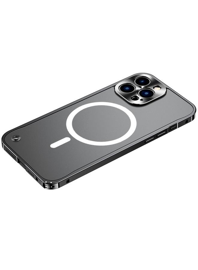S-TOP Case For iPhone 13 Pro Max Metal Frame Frosted PC Shockproof Magsafe Case - Image 1