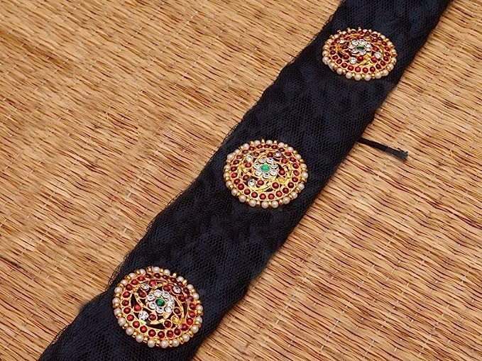 THANUS CRAFT Pula Poola Jada Billalu Hair Choti Ornaments Bharatanatyam Kuchipudi Classical Dance Jewellery for women - Image 2