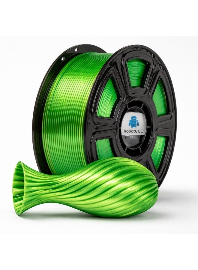RobotGCC PLA Silk Dual Color Yellow & Green 3D Printer Filament, 1.75mm 1KG, Tropical Yellow-Green Fresh Contrast, Low-Warping FDM PLA for Plant Models and Educational Projects - Image 2
