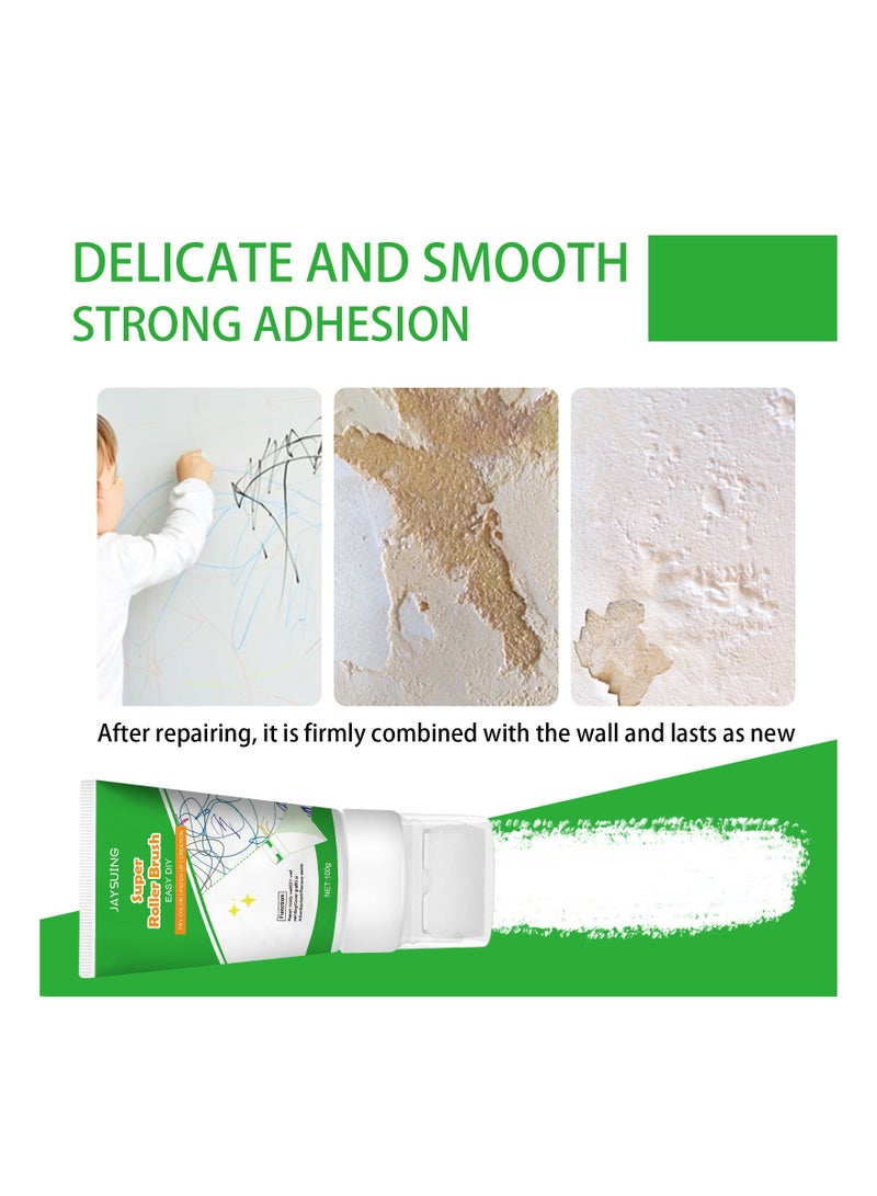 Small Roller Wall Patching Brush, DIY Wall Repair Paste Roller Set, Mini Wall Paint Tool, Ready to Use, Effortless Cleaning & Pristine Walls, 100g - Ivory "  - Image 3