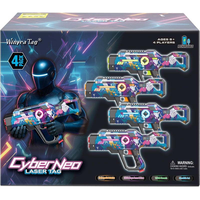 Winyea Tag Rechargeable Laser Tag Guns Set of 4 Lazer Tag Game for Kids Teens Adults Boys Girls Outdoor Teenage Group Activities Cool Toys for Teenage Ages 8 9 10 11 12 - Image 3