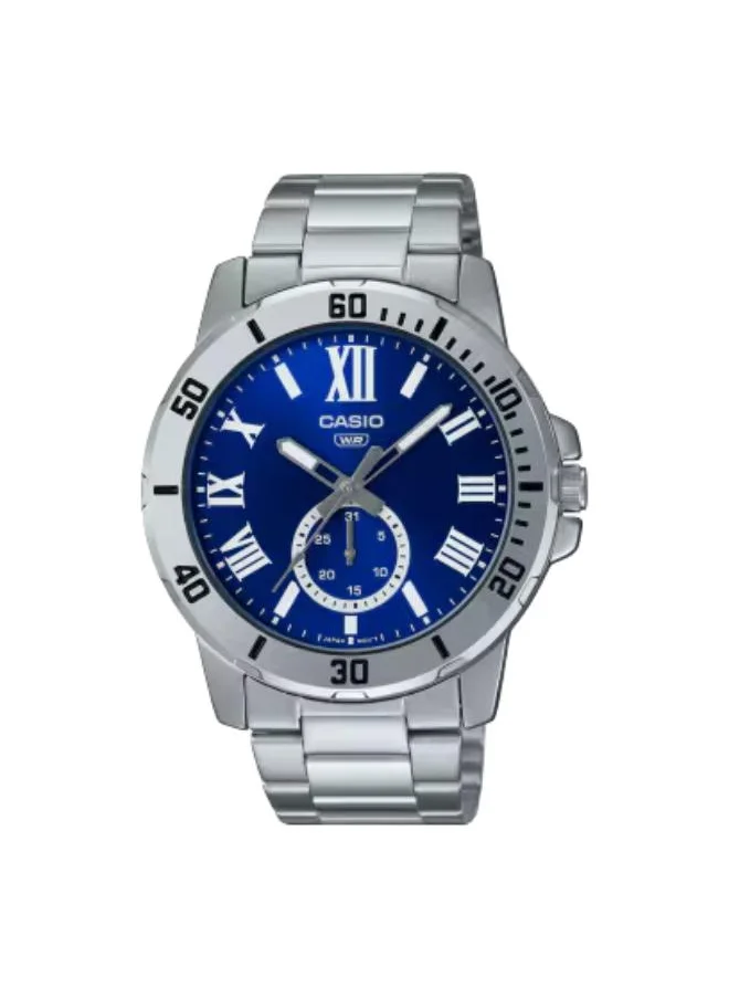 CASIO Men's Analog Display Watch With Silver Stainless Steel Strap - MTP-VD200D-2BUDF