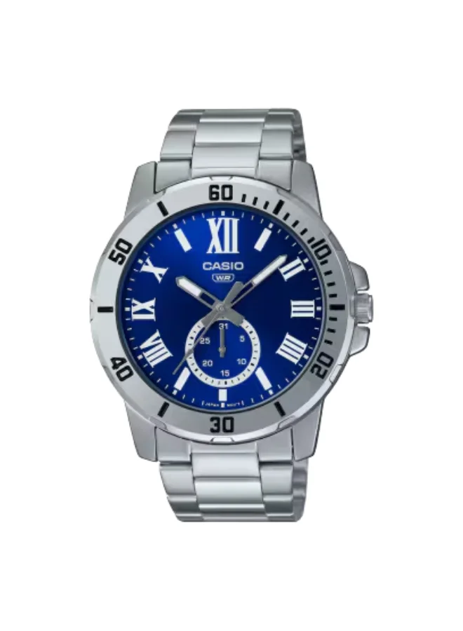 CASIO Men's Stainless Steel Analog Watch MTP-VD200D-2BUDF - 45 mm