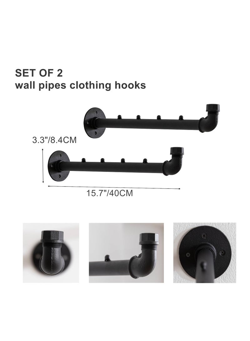 SYOSI Wall Clothing Racks/Hanging Rail, Heavy Duty Metal Coat Hanger with Hook, Black Coat Hooks For Wall, Wall Mounted Bag Hooks, Heavy Duty Metal Coat Hanger with Hook for Towel, Hat, Closet, Bag - Image 3