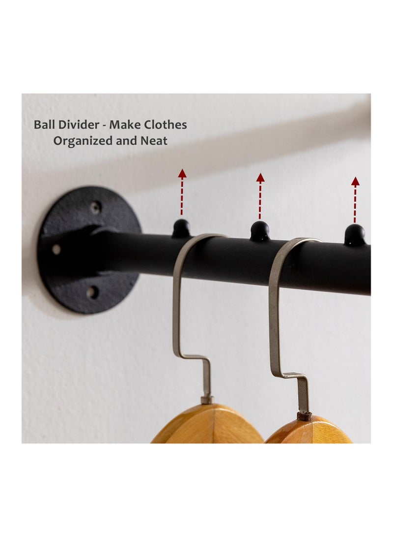 SYOSI Wall Clothing Racks/Hanging Rail, Heavy Duty Metal Coat Hanger with Hook, Black Coat Hooks For Wall, Wall Mounted Bag Hooks, Heavy Duty Metal Coat Hanger with Hook for Towel, Hat, Closet, Bag - Image 5