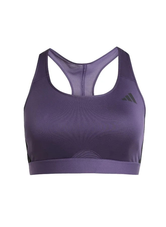 Adidas Adidas Pwrct Ms 3S Bra Purple Workout Bra - Medium Support Bra For Women