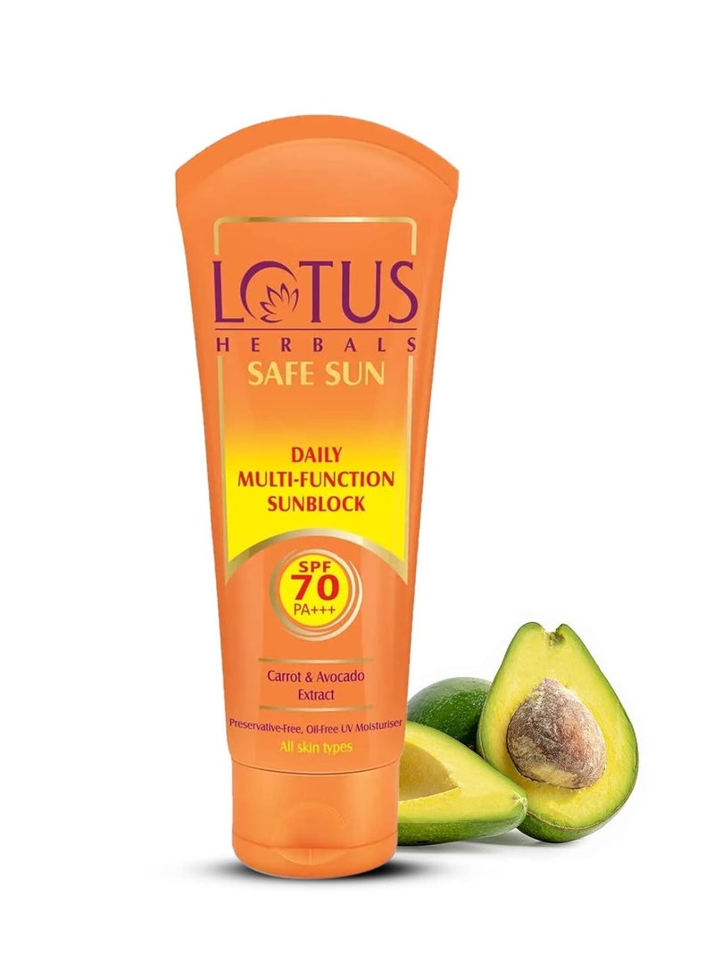 LOTUS HERBALS - Lotus Herbals Sunscreen SPF 70 PA++ | Tinted | Instant Glow | Non greasy | Sweat & waterproof | All Skin Types | 60g - Image 1