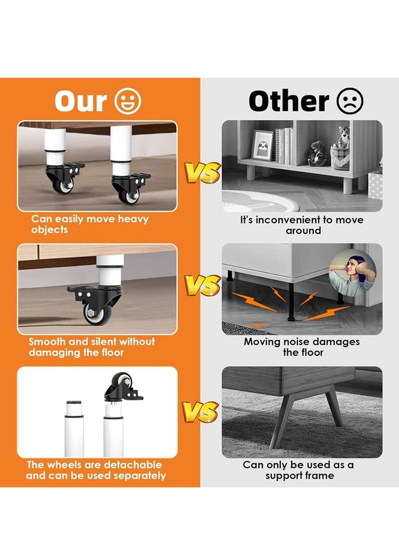 Movable Adjustable Metal Table Leg with 360° Wheel Kaki Meja Bed Leg Support Sofa Leg Furniture Feet - Image 5