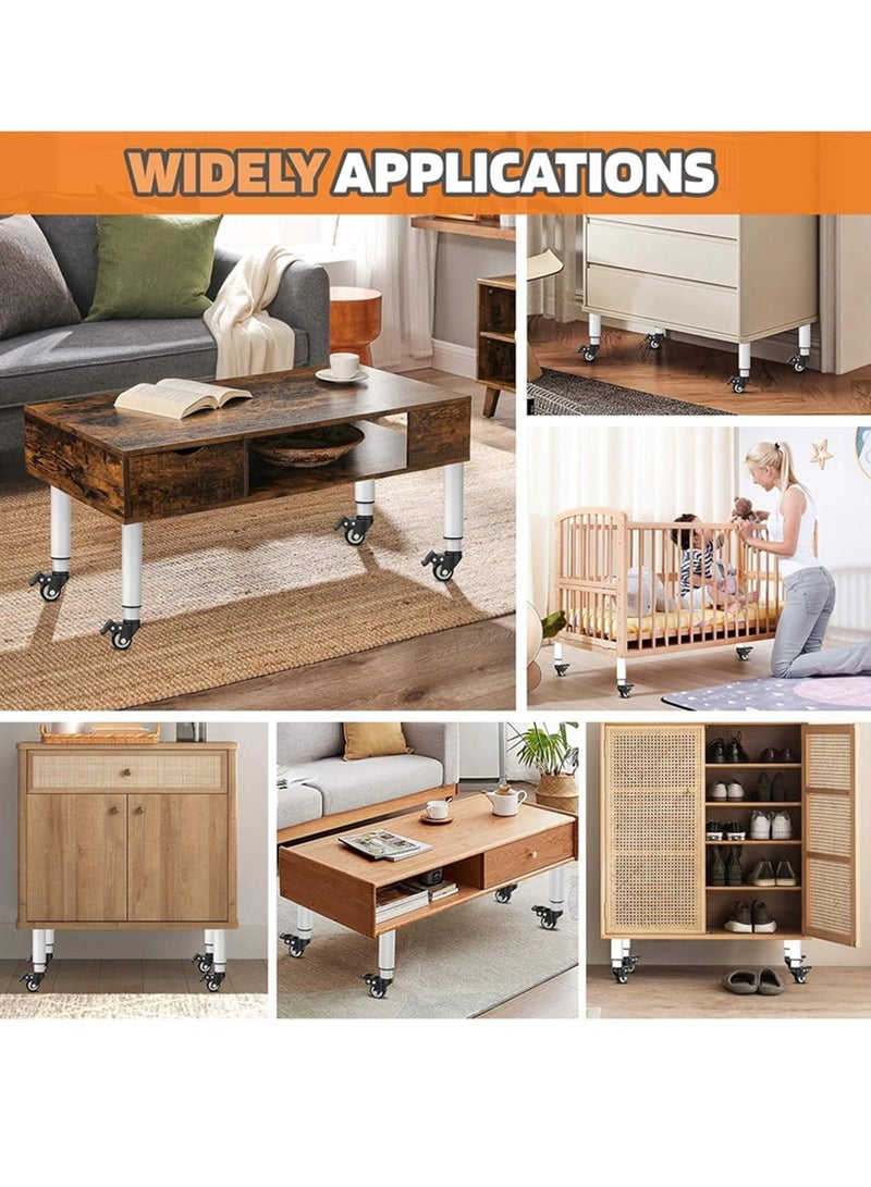 Movable Adjustable Metal Table Leg with 360° Wheel Kaki Meja Bed Leg Support Sofa Leg Furniture Feet - Image 3