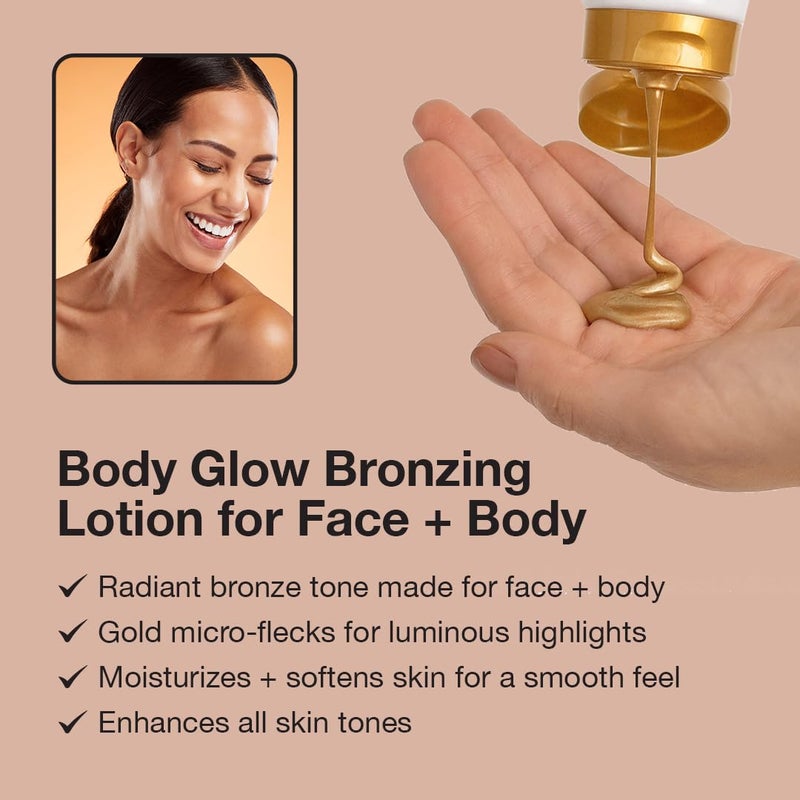 Fake Bake Bronzy Babe Body Glow Face & Body Tinted Moisturizer Lotion, Highlighter, Makeup & Moisturizing Skincare Healthy Color Boost from Plants & Vitamins - For All Skin Tones, Women & Men - 2oz - Image 2