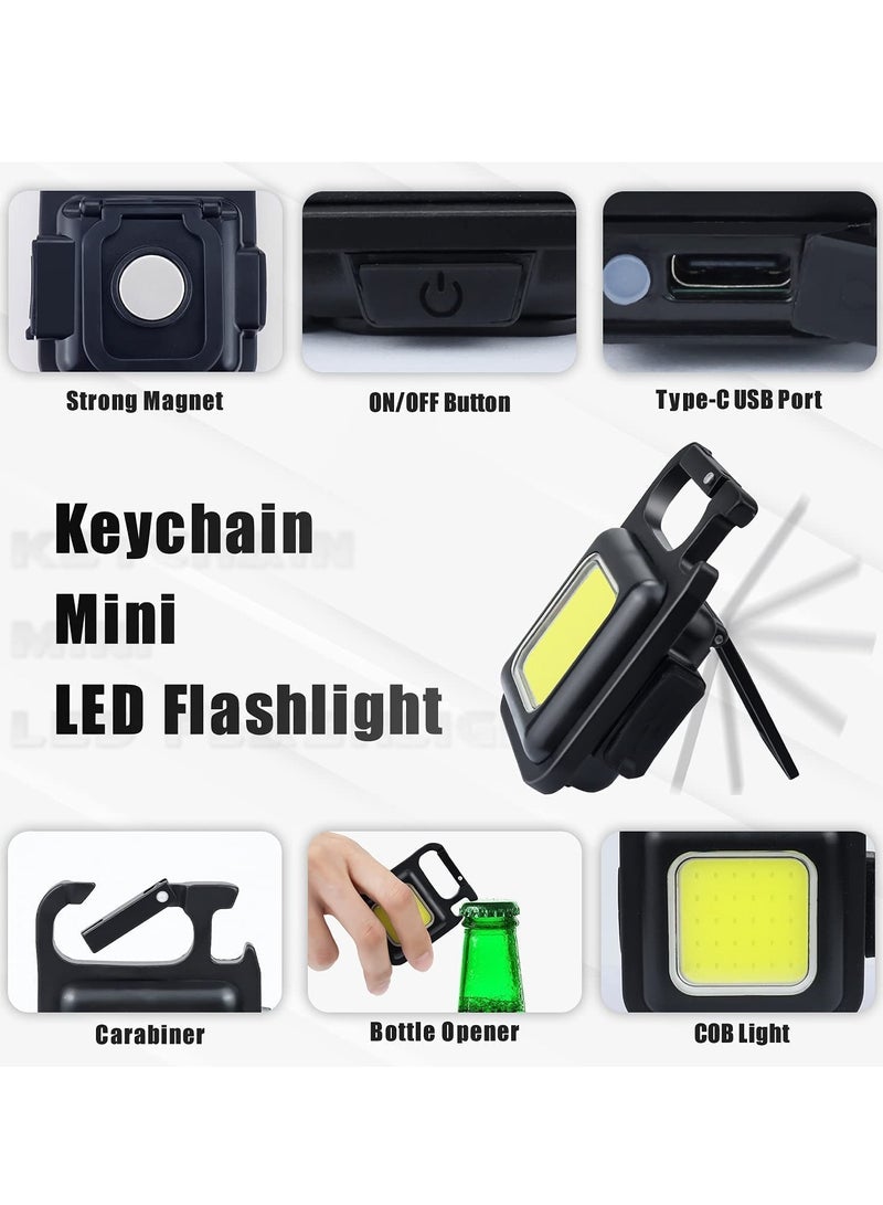 ELTRAZONE Portable Mini LED Work Light Magnet Adsorption 500mah Auto Repair Lamp Pendant Light Keychain Design Multifunctional LED Light - Image 3